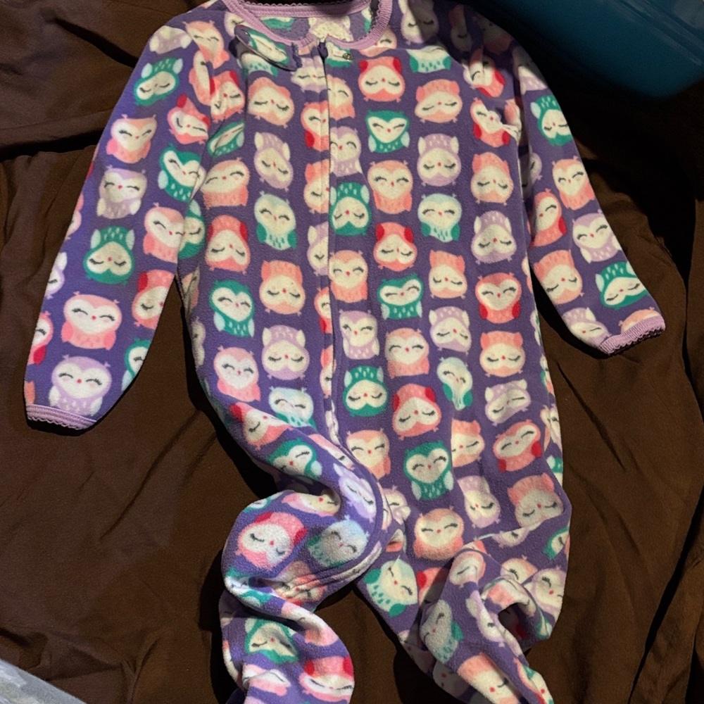 Carter's Purple Owl Print Kids Footie